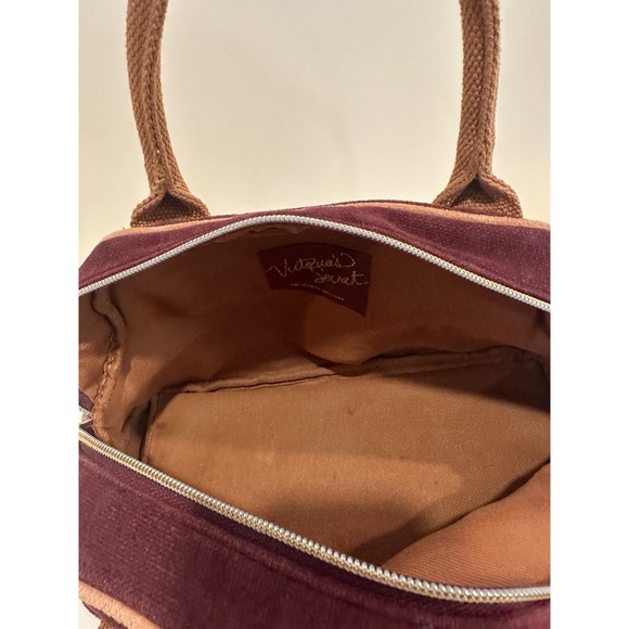 Velvet & Gold Heart Purse Victoria's Secret Y2K Maroon Small Handbag Zip Vintage - Picture 8 of 8